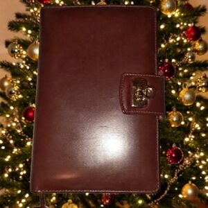 Salvatore Ferragamo Dark Brown Leather Organizer / planner : unisex